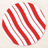 Dessous-de-verre Rond En Papier Rayures de menthe poivrée (Devant)