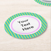 Dessous-de-verre Rond En Papier Rayures vertes (Incliné)