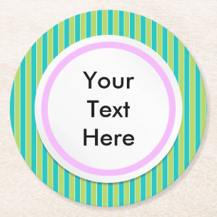 Dessous-de-verre Rond En Papier Rayures vertes