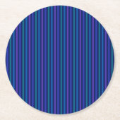Dessous-de-verre Rond En Papier Rayures verticales bleu vert violet (Devant)