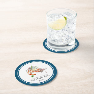 Dessous-de-verre Rond En Papier Réchauffe minimale   Océan bleu