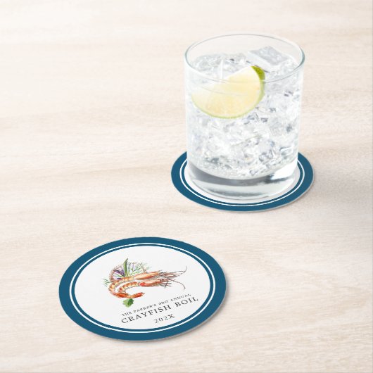 Dessous-de-verre Rond En Papier Réchauffe minimale | Océan bleu (En situation)