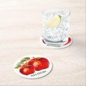 Dessous-de-verre Rond En Papier Red Apple (En situation)