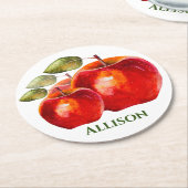 Dessous-de-verre Rond En Papier Red Apple (Incliné)