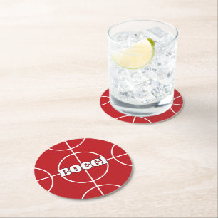 Dessous-de-verre Rond En Papier Red Bocci Ball papier sur mesure boisson cochons