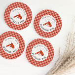 Dessous-de-verre Rond En Papier Red En vichy Crawfish Boire du papier à pâte de fr<br><div class="desc">Une illustration ludique dessinée à la main fait ressortir ce dessous de verre de papier à ébullition à langouste par rapport à l'arrière - plan classique à ébullition rouge en vichy fruits de mer. Que ce soit pour un anniversaire, un fiançailles, Mardi Gras ou tout simplement par beau temps, les...</div>