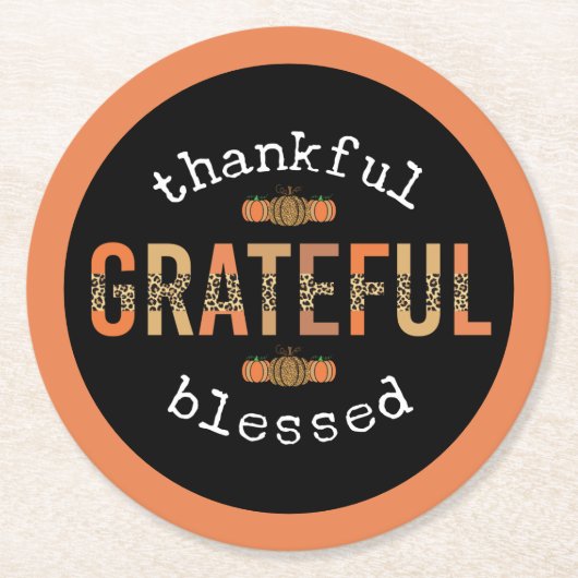 Dessous-de-verre Rond En Papier Remerciements à l'Empreinte de léopard amusant Ble (Devant)