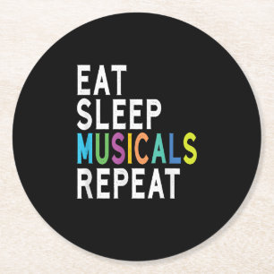 Dessous-de-verre Rond En Papier Répéter les comédies musicales du sommeil