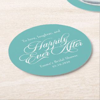 Dessous-de-verre Rond En Papier Répétition de mariage pour toujours Fête de fiança