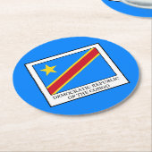 Dessous-de-verre Rond En Papier République démocratique du Congo (Incliné)