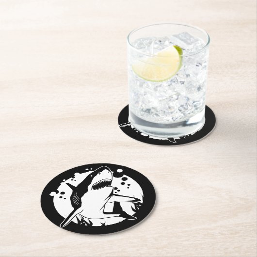 Dessous-de-verre Rond En Papier Requin (En situation)