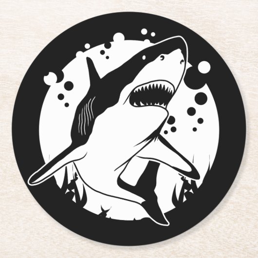 Dessous-de-verre Rond En Papier Requin (Devant)