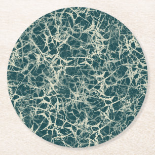 Dessous-de-verre Rond En Papier Réseau de neurones sur fond sarcelle - motif sans