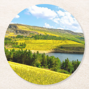 Dessous-de-verre Rond En Papier Réservoir Dovestone sous le soleil d'été