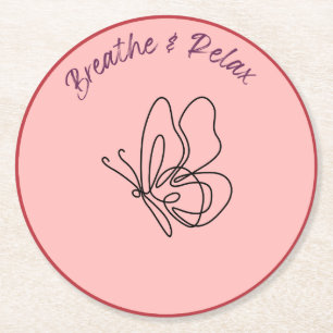 Dessous-de-verre Rond En Papier Respirez & Relaxez – Dessous de Verre de Self-Care
