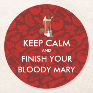 Dessous-de-verre Rond En Papier Restez calme - Bloody Mary