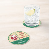 Dessous-de-verre Rond En Papier Rétro Noël personnalisé de Père Noël (En situation)