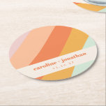 Dessous-de-verre Rond En Papier Retro Pastel Art géométrique Mariage personnalisé<br><div class="desc">Retro Pastel Art géométrique Mariage personnalisé Dessous de verre de papier rond de mariage</div>