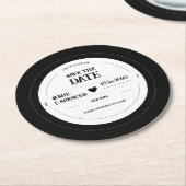 Dessous-de-verre Rond En Papier Rétro Unique Vinyl Enregistrement Mariage Enregist (Incliné)