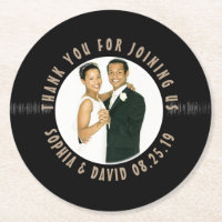 Retro Vinyl Record Mariage Faveur Photo Merci