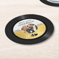 Retro Vinyl Record Photo Mariage Favor Merci