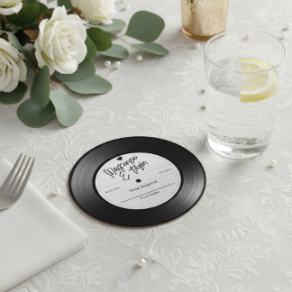 Dessous-de-verre Rond En Papier Retro Vinyl Record Song Request