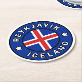 Dessous-de-verre Rond En Papier Reykjavik Islande (Incliné)