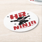 Dessous-de-verre Rond En Papier RH Ninja Ressources humaines (Incliné)