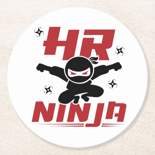 Dessous-de-verre Rond En Papier RH Ninja Ressources humaines (Devant)