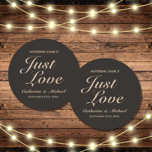 Dessous-de-verre Rond En Papier Rien de fantaisie Juste Amour Mariage