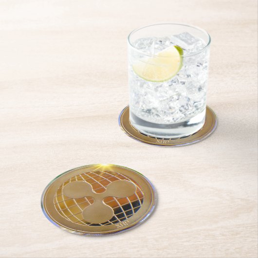 Dessous-de-verre Rond En Papier Ripple XRP Crypto (En situation)