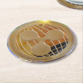 Dessous-de-verre Rond En Papier Ripple XRP Crypto (Incliné)