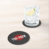 Dessous-de-verre Rond En Papier Rock N Roll YOU ROCK (En situation)