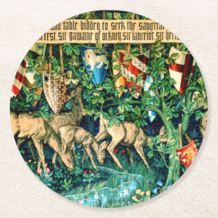 Dessous-de-verre Rond En Papier Roi médiéval Arthur William Morris