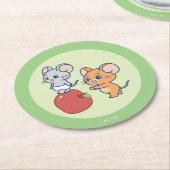 Dessous-de-verre Rond En Papier Rollage Anime Tuffy et Jerry Apple (Incliné)