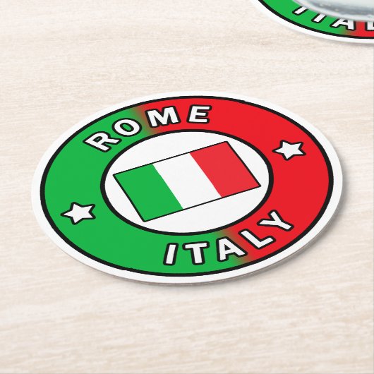 Dessous-de-verre Rond En Papier Rome Italie (Incliné)