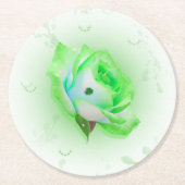 Dessous-de-verre Rond En Papier Rose celte vert (Devant)