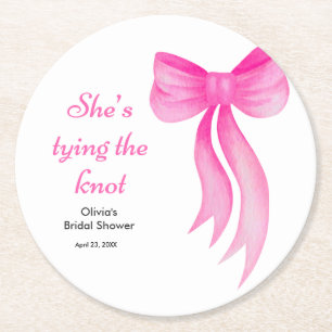 Dessous-de-verre Rond En Papier Rose Elle se marie Shower de mariage 