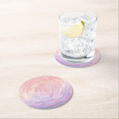 Dessous-de-verre Rond En Papier Rose et puant (En situation)