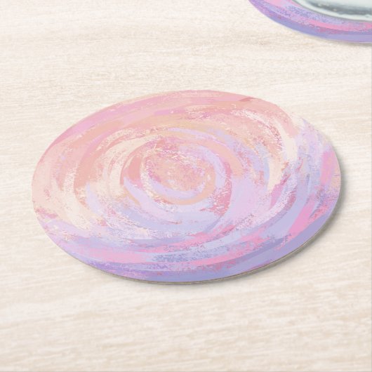 Dessous-de-verre Rond En Papier Rose et puant (Incliné)