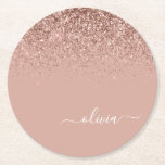 Dessous-de-verre Rond En Papier Rose Gold Blush Pink Parties scintillant Script Mo<br><div class="desc">Rose Gold - Blush Pink Sparkle Parties scintillant Script Monogramme Nom Dessous de verre papier. Cela fait le cadeau parfait de remise de diplômes,  anniversaire,  mariage,  douche nuptiale,  anniversaire,  baby shower ou bachelorette pour quelqu'un qui aime le luxe glam et les styles chic.</div>