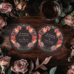 Dessous-de-verre Rond En Papier Rose Gold Imaginaire Enchanted Garden Mariage<br><div class="desc">Elégante,  fantaisiste,  Imaginaire Enchantée Jardin Floral design parfait pour une fête enchantée sur le thème de la forêt. Ce design présente des éléments floraux dans un cadre de feuilles verts et des accents dorés. Correspondance d'articles dans notre boutique pour un thème de fête complet.</div>