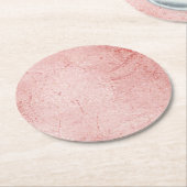 Dessous-de-verre Rond En Papier Rose Gold Shimmer Metallic Wedding Réception (Incliné)