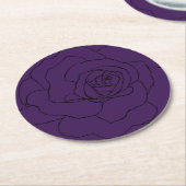 Dessous-de-verre Rond En Papier Rose noir sur violet (Incliné)