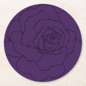 Dessous-de-verre Rond En Papier Rose noir sur violet (Devant)