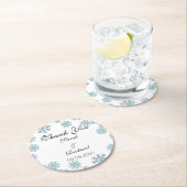 Dessous-de-verre Rond En Papier Rose pâle, Merci Mariage Aquarelle (En situation)