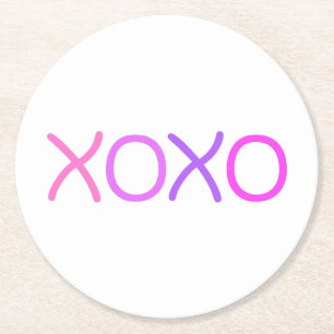 Dessous-de-verre Rond En Papier Rose, violet et lavande Xoxo charmant