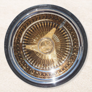 Dessous-de-verre Rond En Papier Roues à fils d'or à roues basses Pneus à roues 