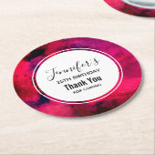 Dessous-de-verre Rond En Papier Rouge foncé et violet Gras moderne Abstrait annive (Incliné)