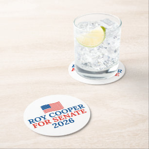 Dessous-de-verre Rond En Papier Roy Cooper pour le Sénat Élection du parti 2026